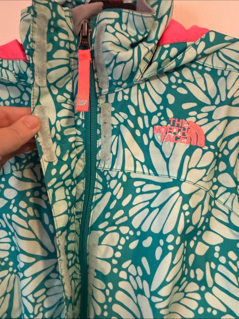 Girls North Face Rain Jacket Size Small Butterfly Print